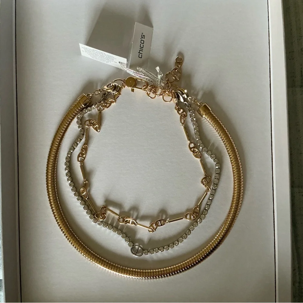 Chico's 3-or-individual Gold and Silver Necklace Stack - Picture 8 of 9